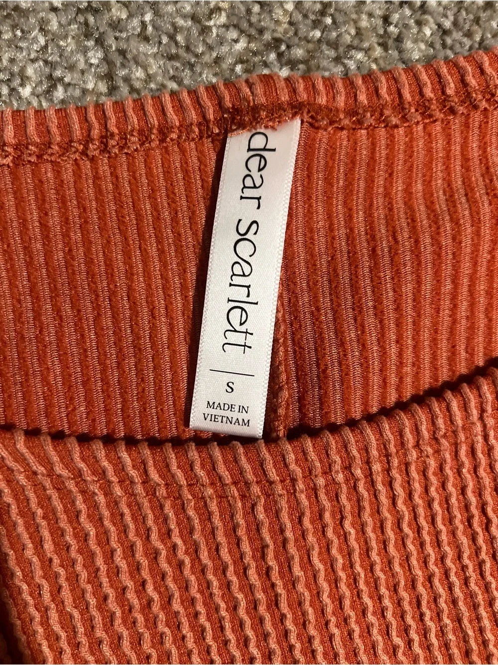 Dear Scarlett Ribbed Travel Set Terracotta Wide Leg Pants Matching Set Small